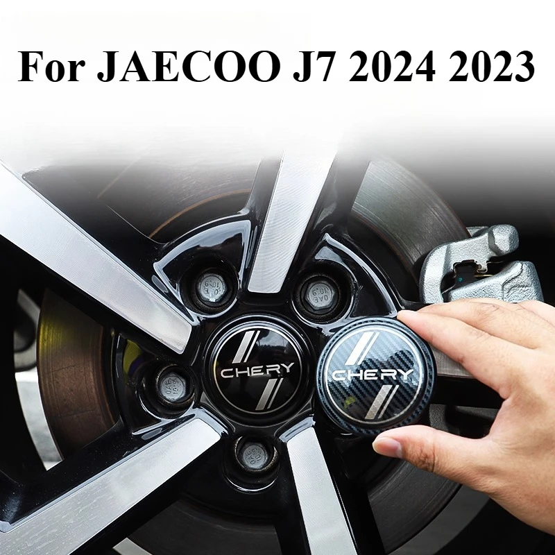 

For JAECOO J7 2024 2023 Car Styling Wheel Hub Label Wheel Hub Center Cover Wheel Hub Cap Stanless Steel Auto Accessories