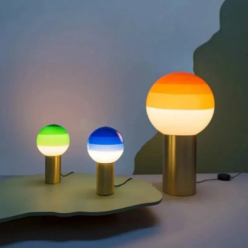 

Colorful Glass Balloon Desk Light Nordic Style Portable LED Lamp 110V 220V for Hotel Bedroom Restaurant living room Night Light