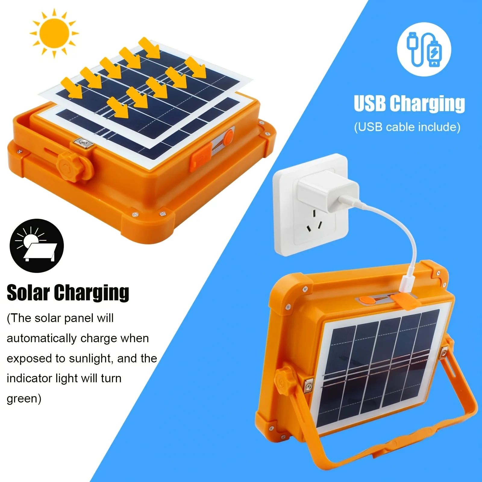 Outdoor camping solar floodlights, portable emergency lights solar LED tent lights suitable for outdoor travel, emergency