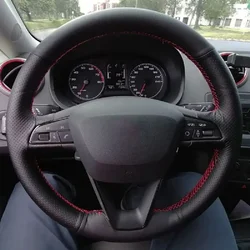 Car Steering Wheel Cover Anti-Slip Artificial Leather Braid For Seat Leon 5F Mk3 2013-2019 Ibiza 6J Tarraco Arona Ateca Alhambra