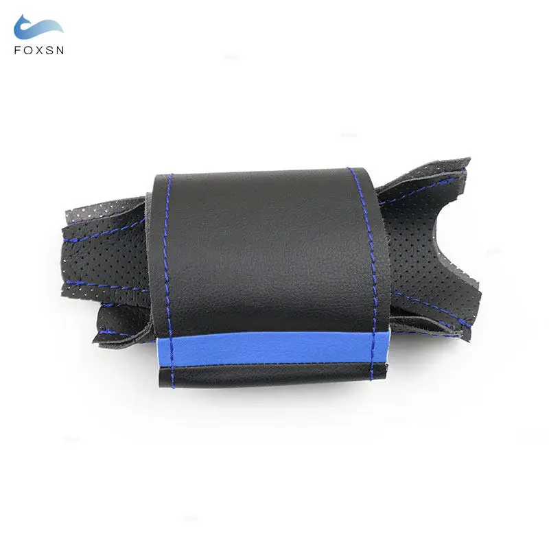 Car Steering Wheel Cover Blue Line-Strip For Audi A8 D2 1998 1999 2000-2002 TT (8N) S4 (B5) S6 (C5) 1998-2001 S8 1998 1999 2000