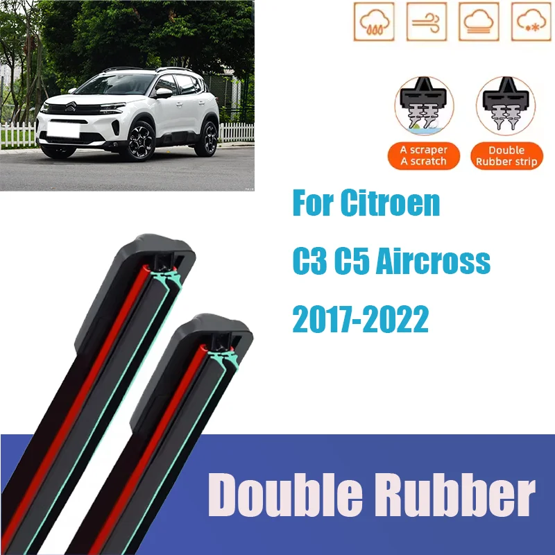 

For Citroen C3 C5 Aircross Front Windshield Wiper General Motors Multifunctional Double Rubber Strip Wiper Wholesale 20-22
