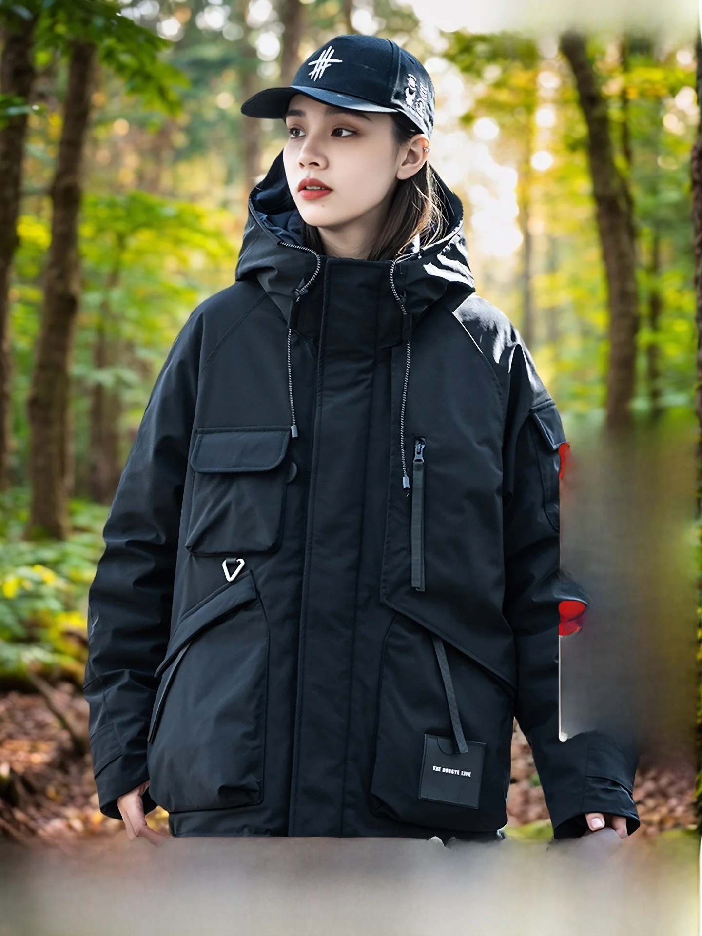 

AOGZ Trendy Brand Thiened Warm Du down Jaet Hooded Men's Winter Coat Outdoor Sports Ci Casual Sle Zipper Closure