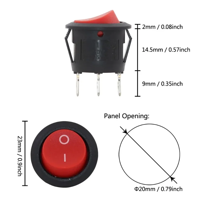 KCD1 Led Switch 2Pin 3Pin 2Position 3Position 20mm Car Button Lights Rocker Switch