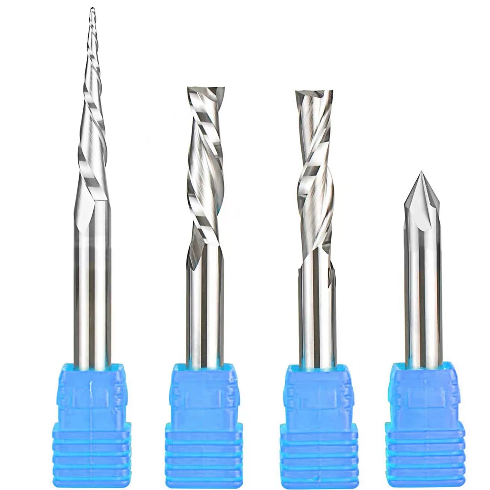 

1/4 Shank CNC Router Bits Carving Set Wood Working CNC Router Kit End Mill V Groove Engraving Router Bit Cabinet Making Tools