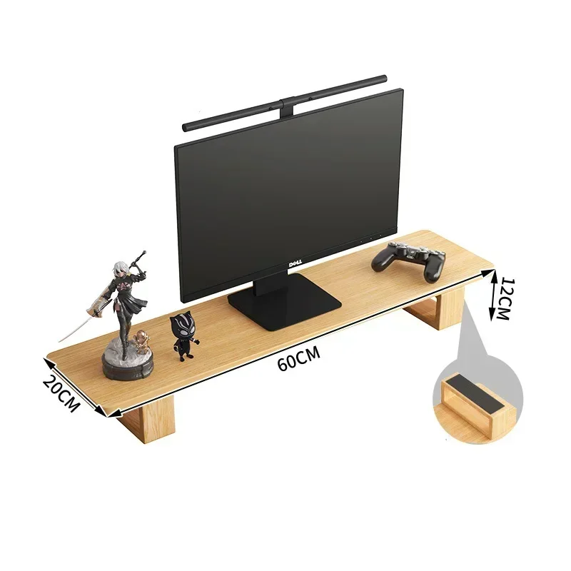 Sale Good Quality Nordic Computer Monitor Mounting Bracket Rubber Wood Black Walnut Colour Desktop Screen Storage Support Base