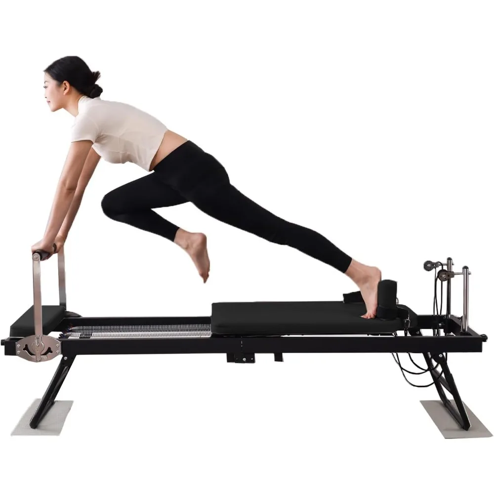 

Foldable Pilates Reformer Machine, Pilates Machine Equipment with Springs for Home and Gym Workouts,Reformer Pilates