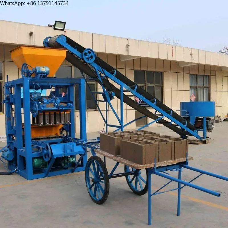 Brick Making Machine Small Scale Semi Automatic Building Material Concrete Interlock Cement Brick Making