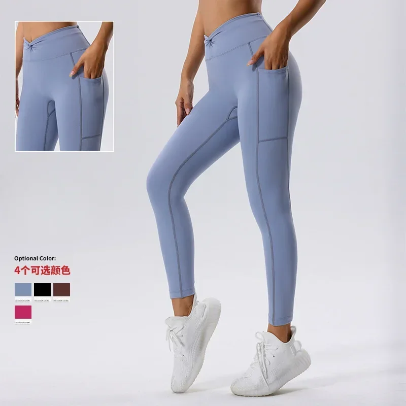 

Yoga Leggings with Pockets Women High Elastic Hip Lift Sports Running Sweatpants Fitness Pants Traning Exercise Workout Tights