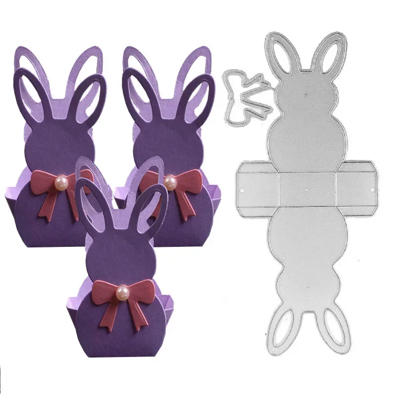 Easter Bunny Box Cutting Dies DIY Rabbit Metal Craft Embossing Die Cuts Scrapbooking Paper Stencil Stamp Carving Paper Card