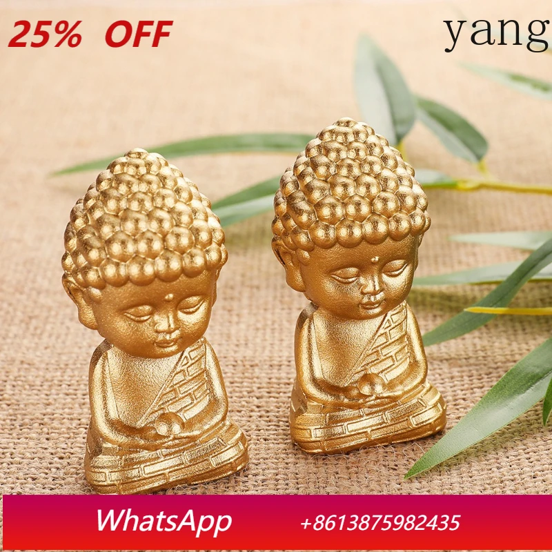 

LTT Brass Lotus Base Shakyamuni Mini Buddha Head Tabletop Ornament