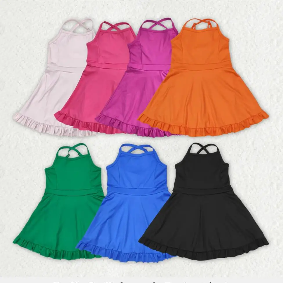 Ropa de natación para niñas pequeñas, chándal de color sólido, venta al por mayor, gran oferta de verano