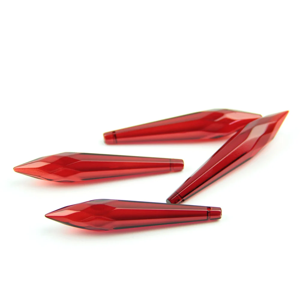 pingentes de lustre de cristal vermelho k9 prisma cortado e vidro facetado u icicle drops decoracao topper de bolo 38 mm 63 mm 76 mm 01