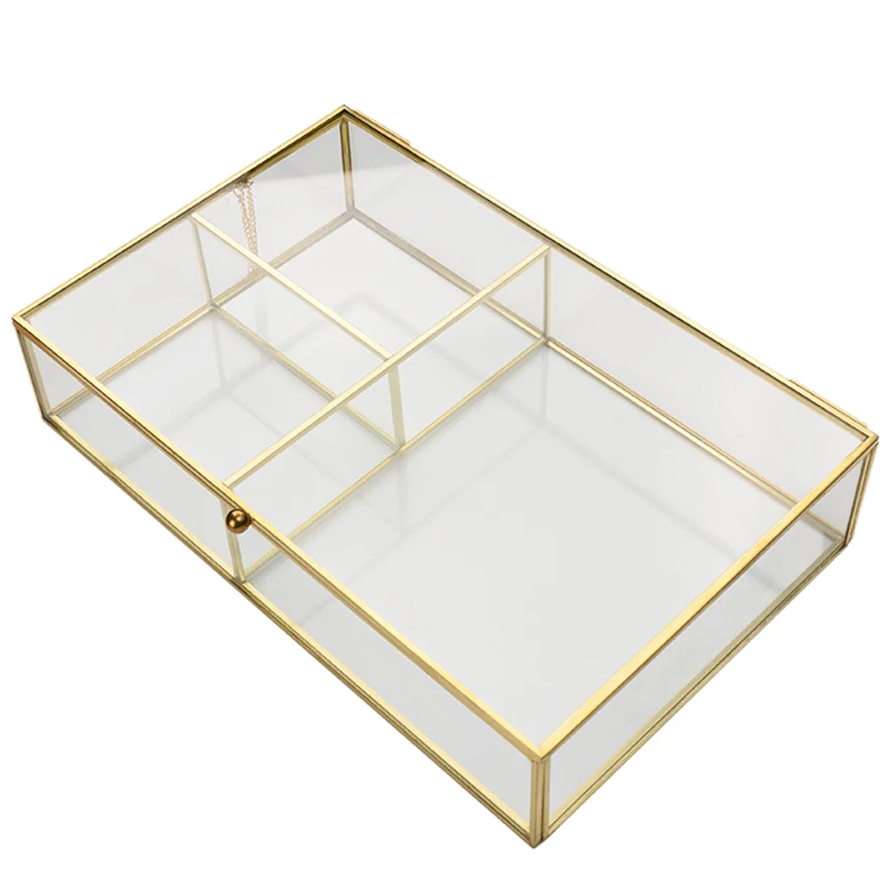 

Винтажный органайзер для ювелирных изделий, ящик для хранения туалетного столика, витрина, латунная дорожная витрина