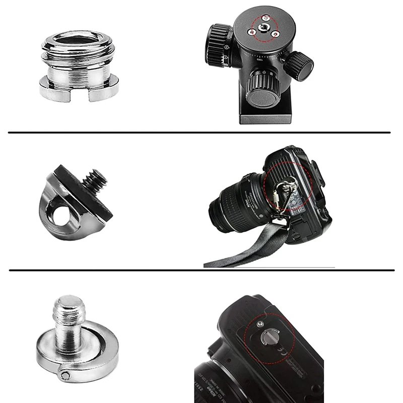 22 PCS Camera 1/4 To 3/8 Tripod Screw Adapter 1/4 To 1/4 Screw, Thread Screw Adapter Tripod Adapter Mount