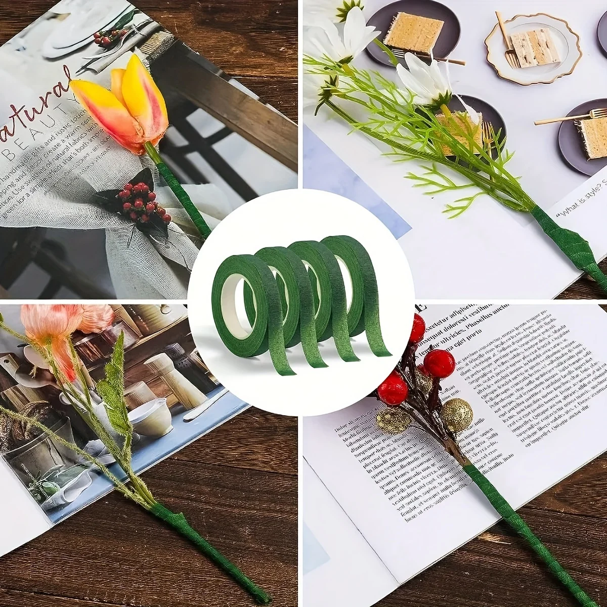 Зеленая бумажная лента с цвето – обзор и цена Floral Tape Green