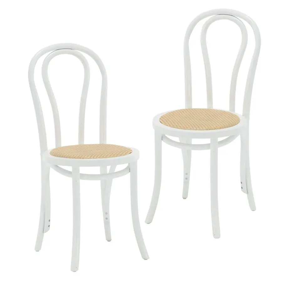 

Набор обеденных стульев из 2 стульев для французского бистро середины века из массива гнутой древесины, свадебные стулья для кафе со спинкой для столовой, кухни