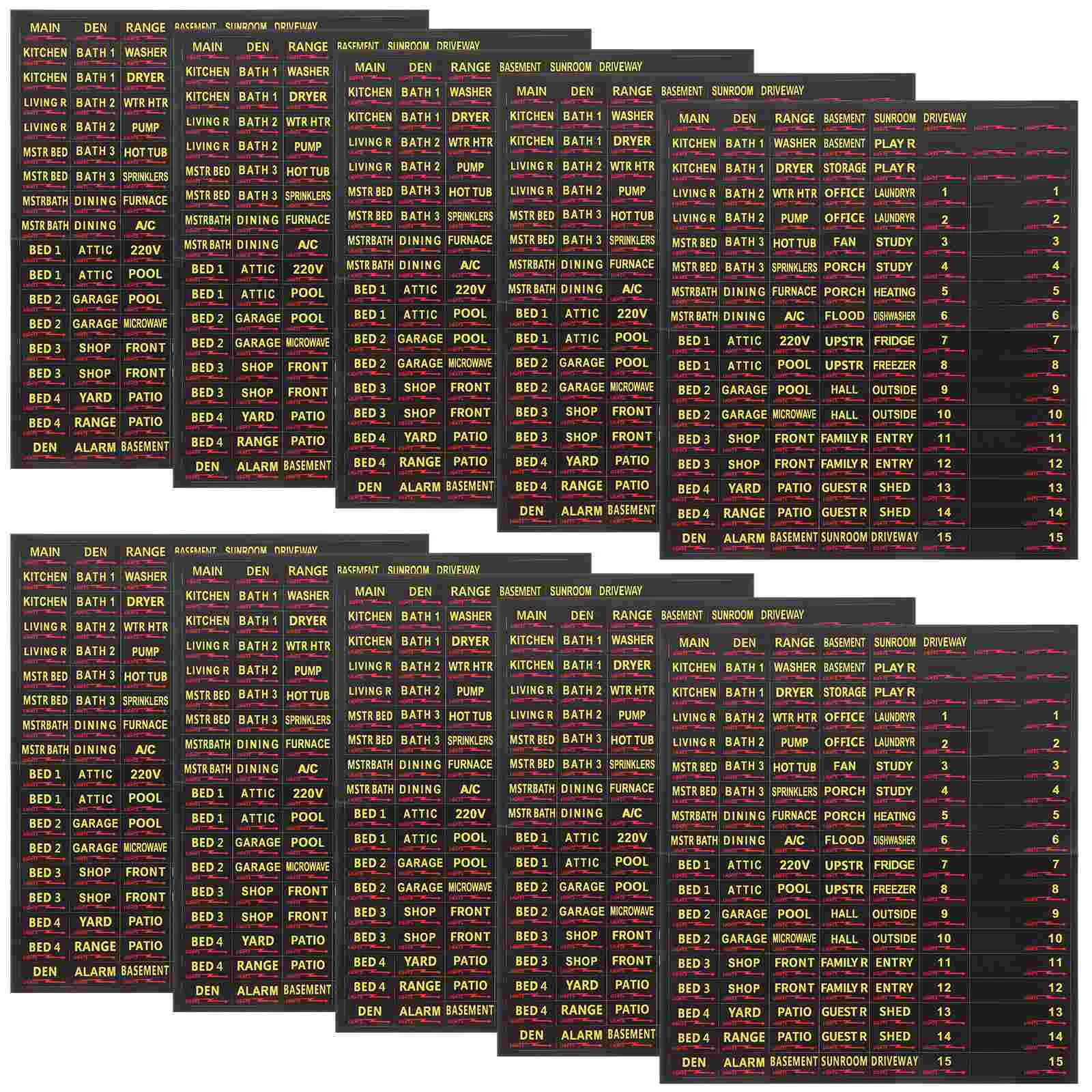 10 แผ่นไฟฟ้ากล่องป้ายแผงป้ายอุปกรณ์ Circuit Breaker Decal สติกเกอร์กระดาษ