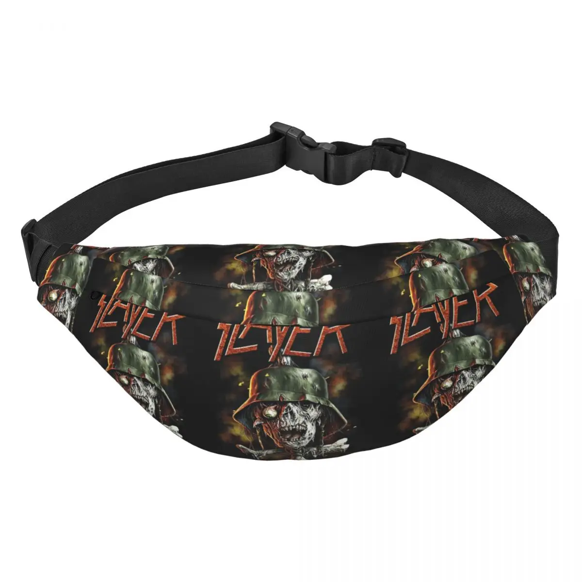 Custom Cool Slayers Heavy Metal Rock Band Fanny Pack Men Women Sling Crossbody Waist Bag for Running Phone Money Pouch