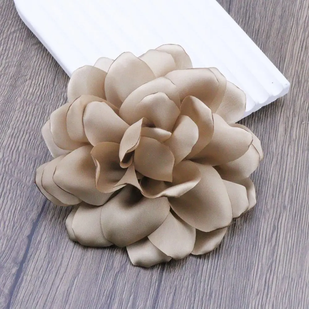 بروش زهرة من الساتان كاميليا للنساء ، الصدر الزهري متعدد الطبقات ، مشابك شعر فرنسية ، إكسسوار كل الملابس ، الموضة ، جديد ، 12-