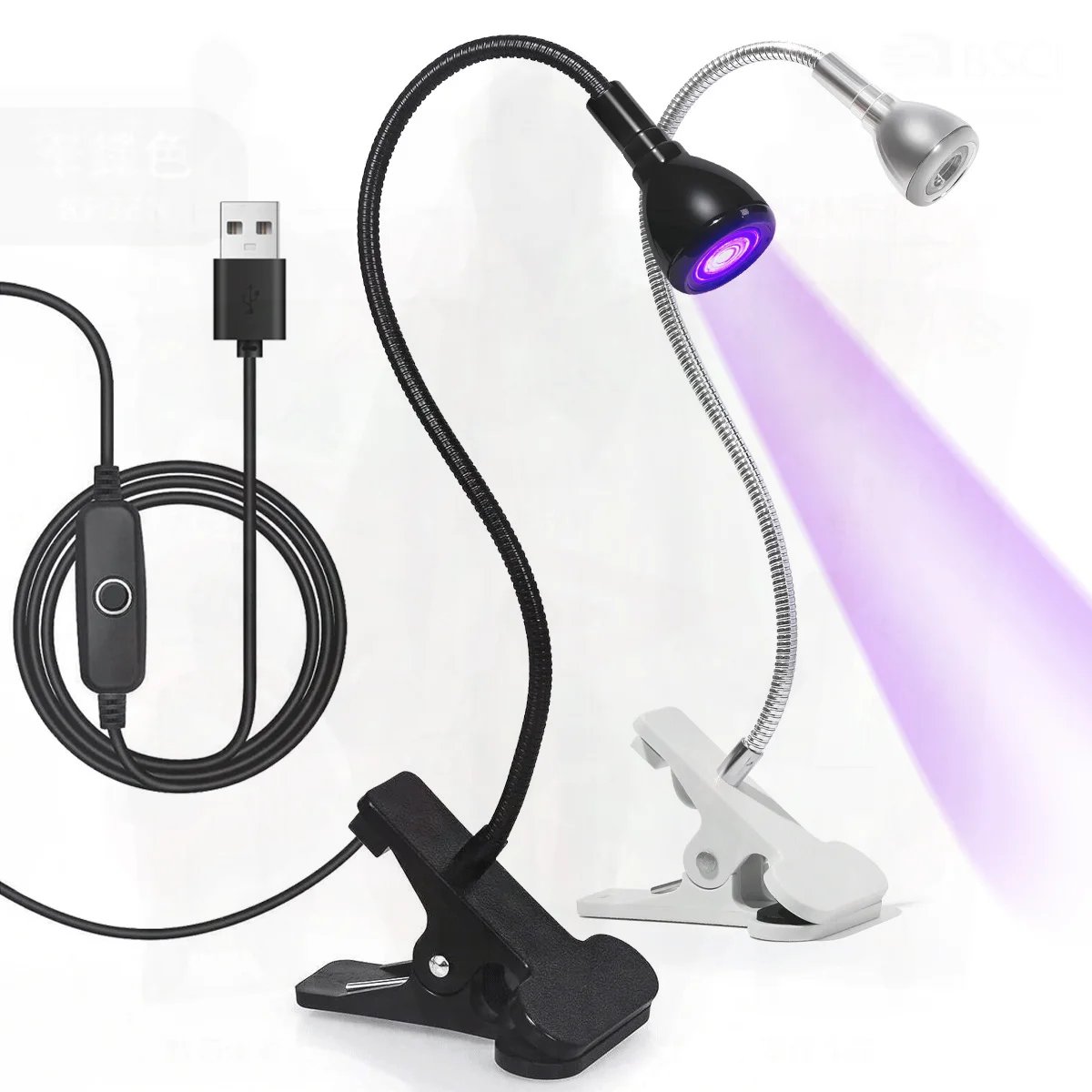 Krachtige LED-nagellamp UV-uithardende USB Desktop Fototherapie UV-nagelbaklamp voor nagelreparatie en schoonheid - Wit / Zwart