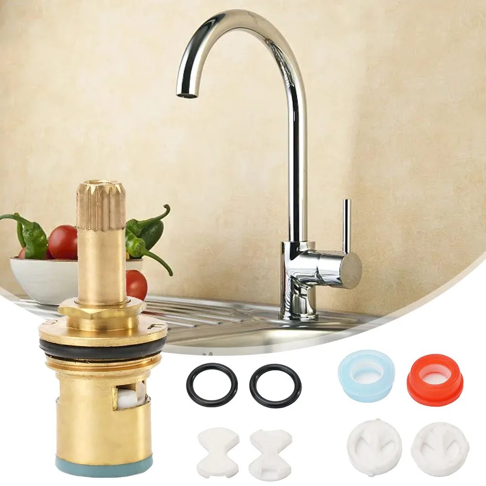 Tap Valve Spool Replacement Quick Opening Valve Water Tap Accessories Ceramic Disc & Silicon Washer Gasket Insert For Taps