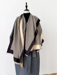 2024 Winter Women Cashmere Scarf Thick Warm Pashmina Shawls Wraps Floral Jacquard Lady Blanket Echarpe Bufanda Female New