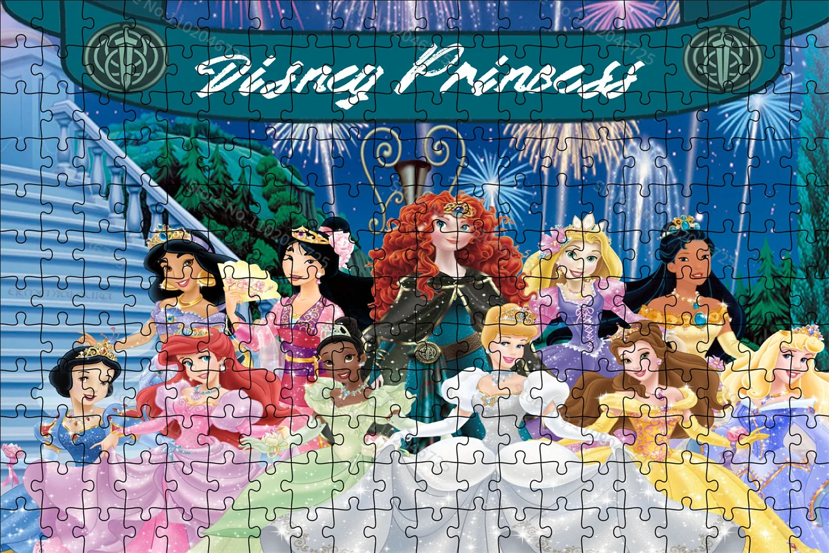 Disney Princess Cinderella Tangled Belle Jasmine Cartoon Creative Puzzle 300 500 1000 Piece Paper Puzzle Kids Birthday Gift