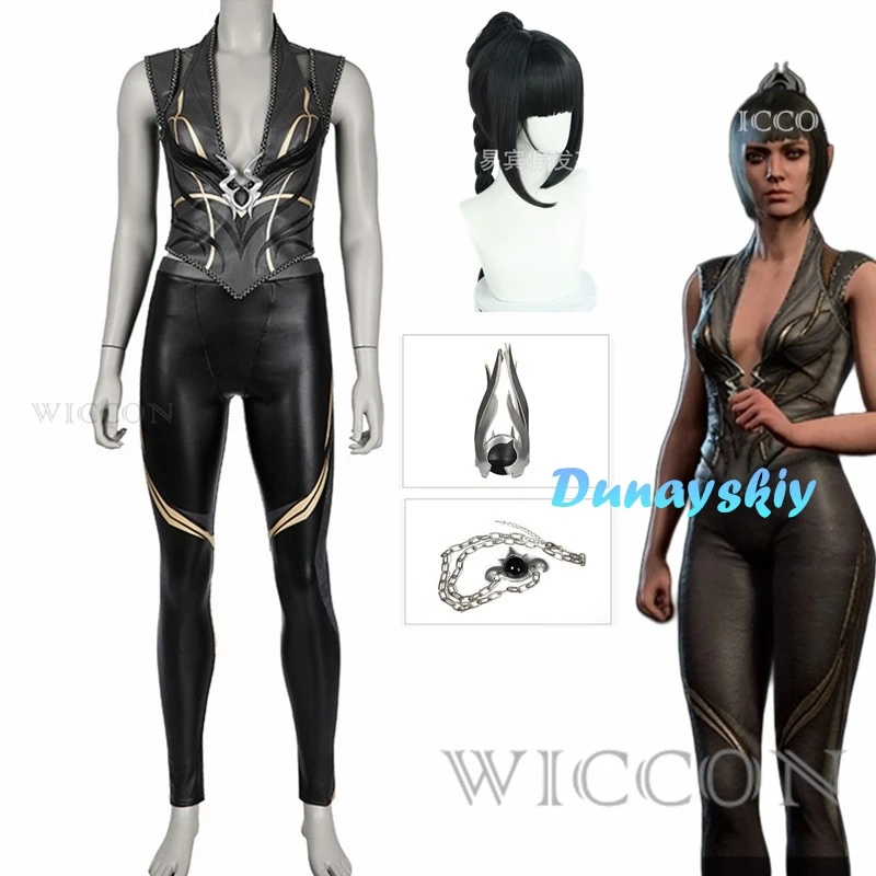 Baldurs3 Cos Gate Shadowheart Cosplay Costume Fantasia Disguise Adult Women Leather Pants Outfit Female Halloween Carnival Suit