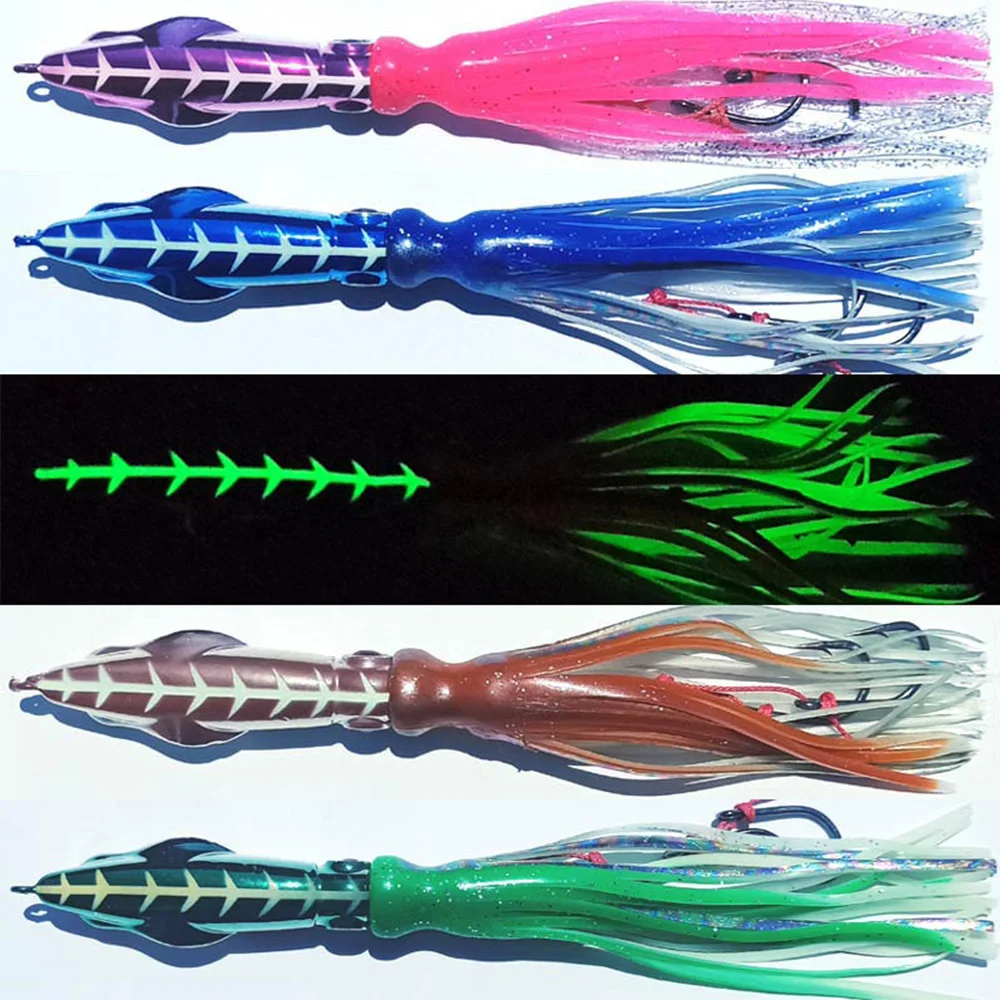 60g-200g Slow Shaking Iron Road Runner Bait False Bait for Octopus Fishing in The Night of The Inflaming Moon