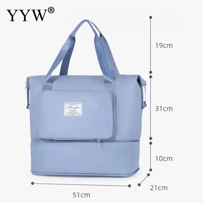 Unisex Waterproof Oxford Duffle Bag Large Capacity Foldable Travel Single Shoulder Luggage Storage Suitcase Women's Shopping Bag