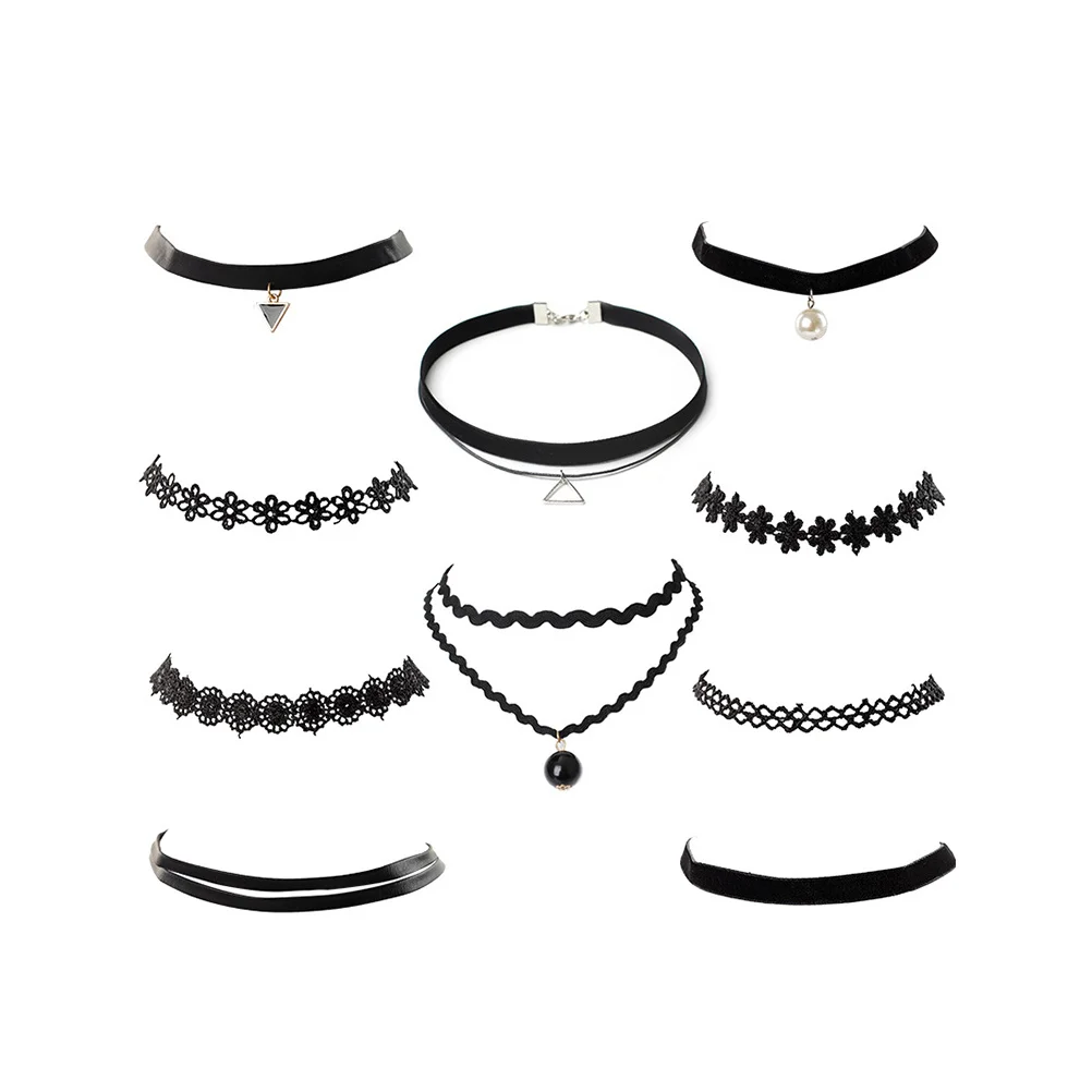 

12pcs For Women Simple Lace Collar Vintage Gothic Necklace Accessories Fashion Choker Necklace Jewelry Gift