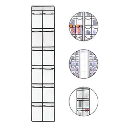 문짝 신발 보관 행잉 백, 메쉬 포켓 슬리퍼 정리, 부직포 보관 가방, 12 칸, G588