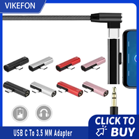 VIKEFON USB C To 3.5 MM Jack Earphone Audio Adapter Charging Converter 3.0 To Type C OTG for MacbookPro Not Support for Sumsang