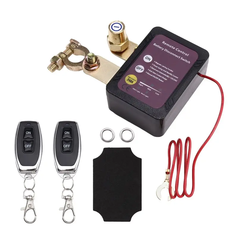 

Automatic For Car Battery Power-Off Switch 12V/24V 240A Remote Control Battery Disconnect Switch Black