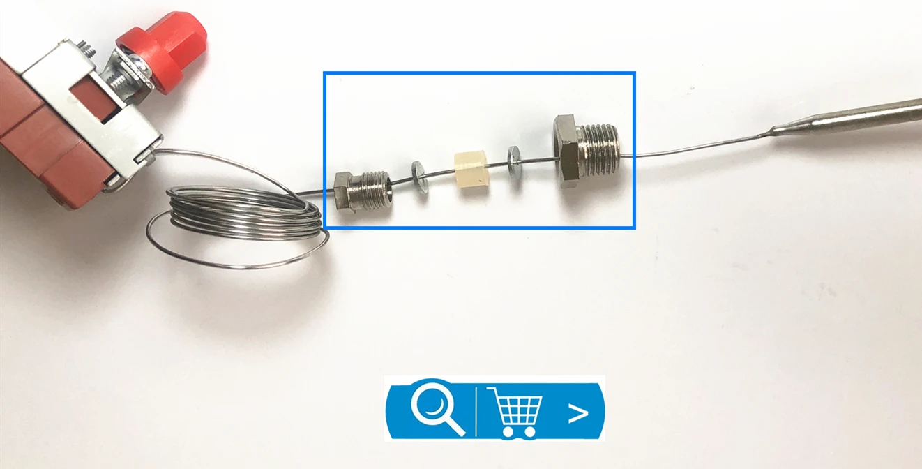 Kapillarthermostat, Glühbirne, Thermometer, fest, hohe Temperatur, Sicherheitsbegrenzer, Steuerschalter, manueller Reset, TSR – für Ofenheizung – Detail 26