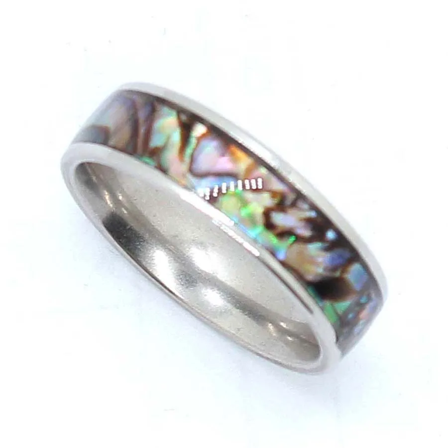 Charms Natural Abalone Shell Rings For Women Girls Steel Stainless Steel Finger Ring Wedding Jewelry Choice Men Gifts - view 4