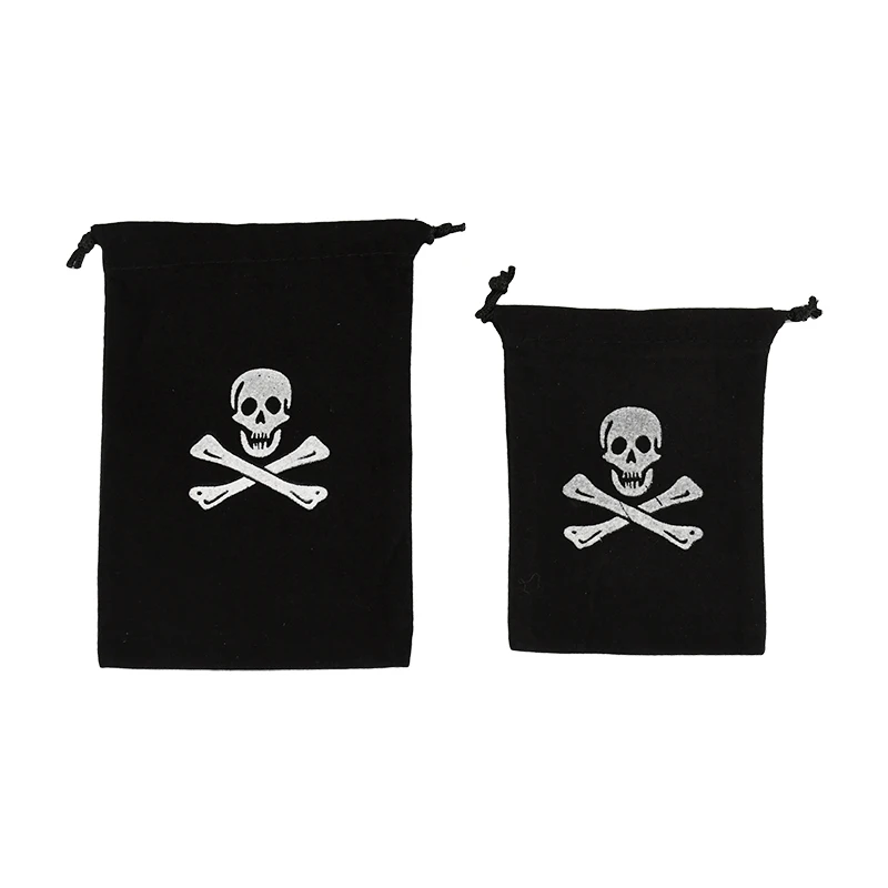 10Pcs Pirate Drawstring Gift Bags Treasure Coin Pouch Kids Boys Halloween Birthday Party Favors Supplies Small Candy Treat Bags