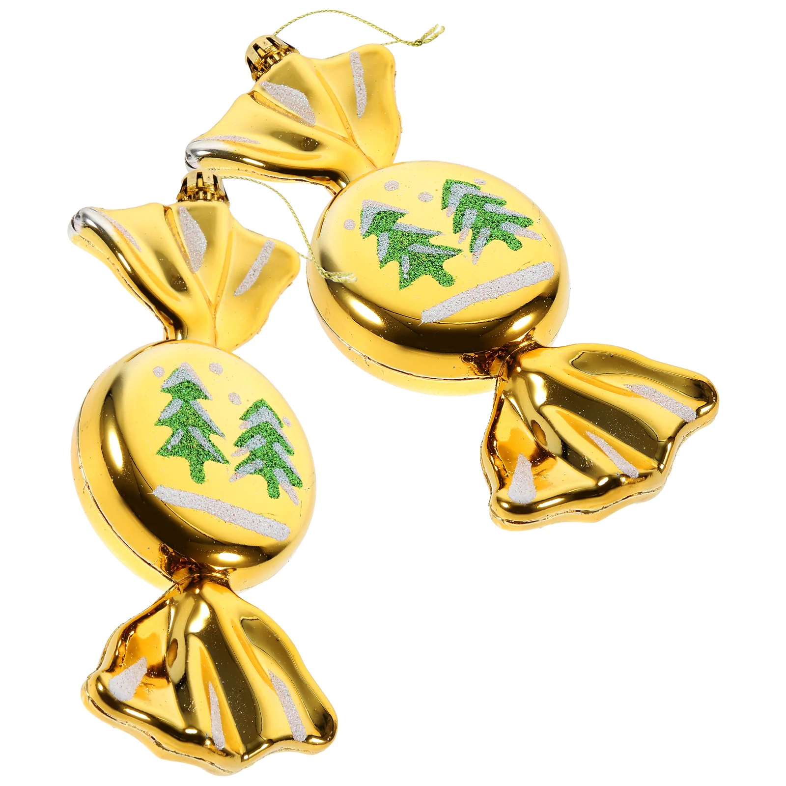 

2pcs Christmas y naments Golden Large Pendant Sweets Decor Hanging Props Xmas Tree Party DIY Decorations