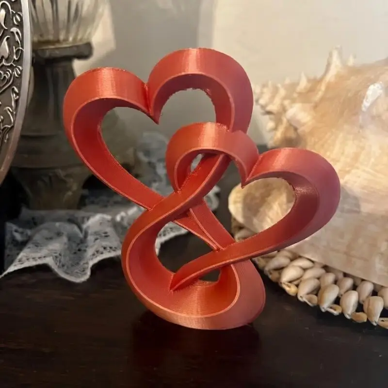 Jubiläumsgeschenke 3D-Gedrucktes Doppelherz-Ornament Süße Liebesgeschenke Auto-Innendekoration Kreatives Hohles Herz Hochzeitsgeschenke – Detail 6