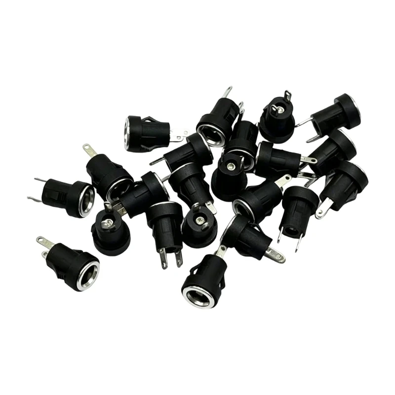 Female Power Socket 5.5X2.1Mm, 2 Pin Plastic Housing Part with Metal Terminals, 500 Pack for Automotive and Motorcycle H8WE