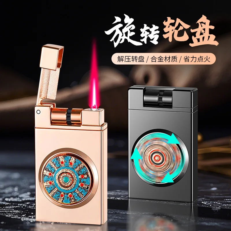 

Windproof Lighter Decompression Rotary Wheel Roller Ignition Pocket Lighters Smoking Cigarette Ignition Smoker Gift （NO GAS)