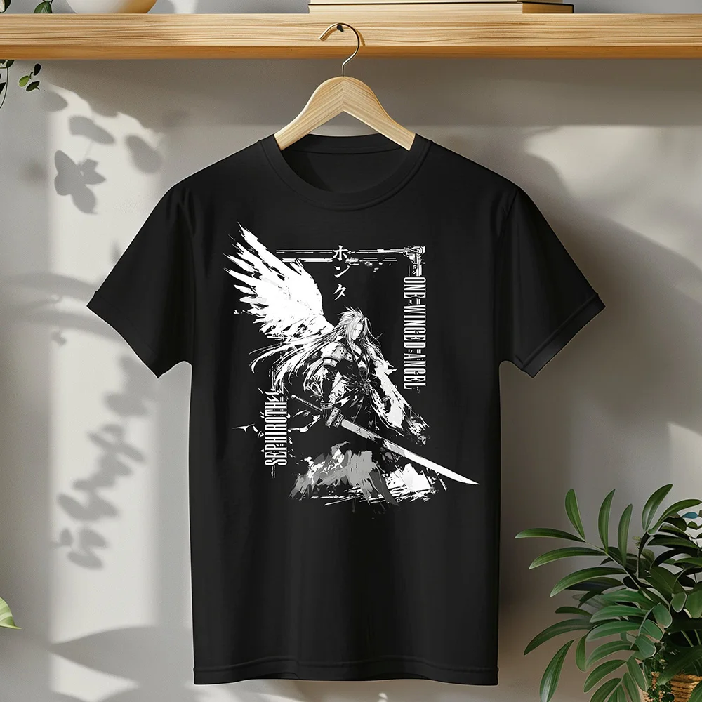 

0406 FINAL FANTASY 7 Sephiroth Anime Gift t-shirt for RPG gamers 100% cotton printed short-sleeved graphic clothing All size tee