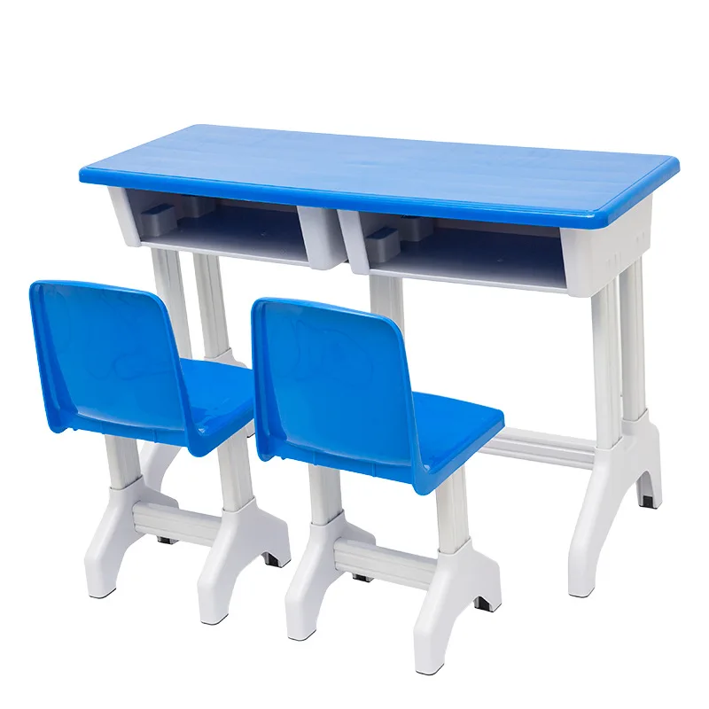 Ensemble de Table d'entraînement pour enfants de la maternelle, Tables d'étude en plastique pour enfants, bureaux et chaises scolaires, Tables doubles en plastique et acier