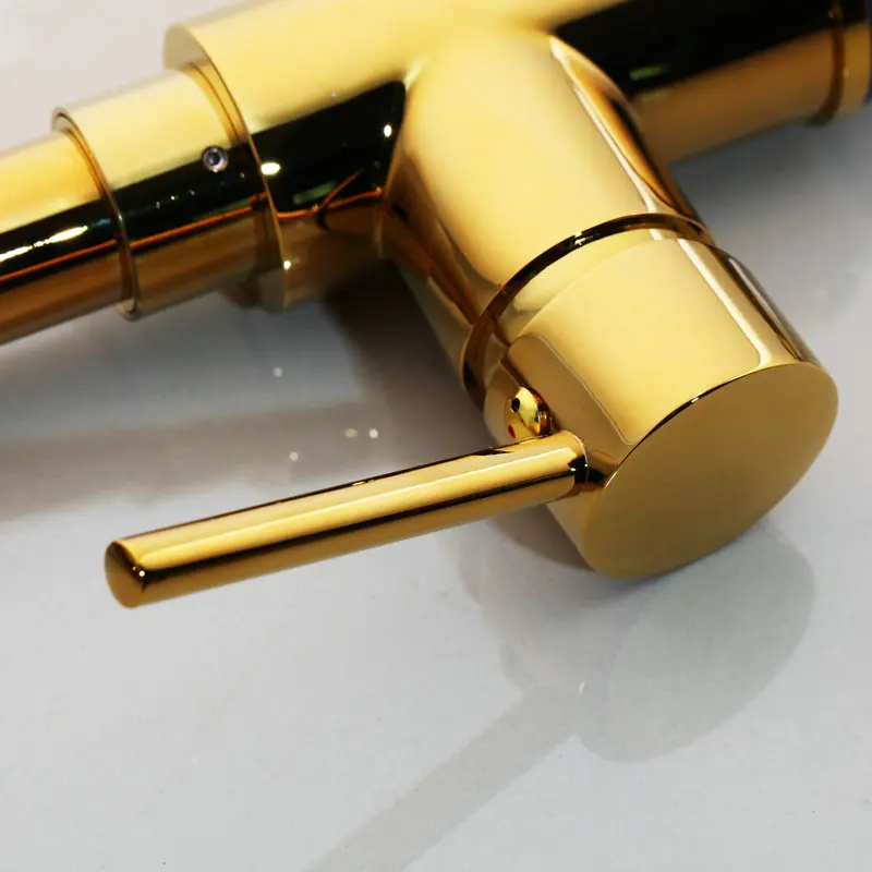 KEMAIDI Newly Arrived Pull Out Kitchen Faucet Gold Sink Mixer Tap 360 degree rotation kitchen Mixer Taps Kitchen Tap