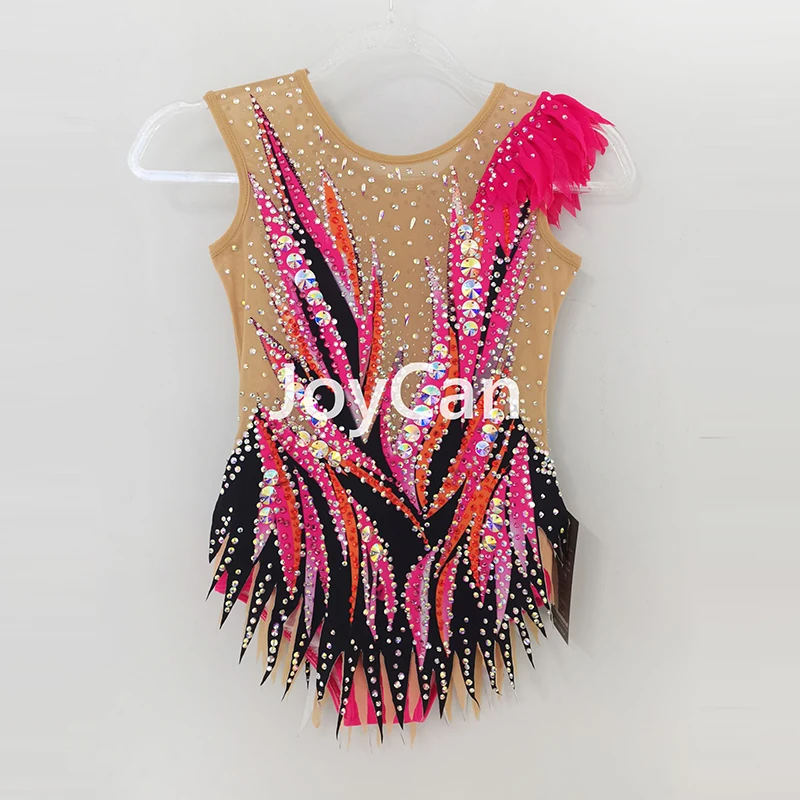 جويكان ثدي جمباز وردي سبانديكس للفتيات والنساء ، ملابس رقص أنيقة للمنافسة