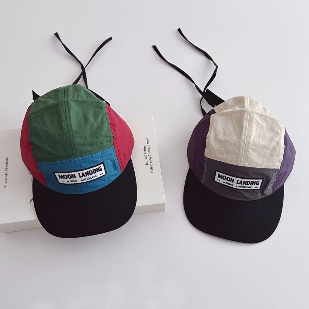 عارضة الرجعية الوالدين الطفل قبعة بيسبول 5 لوحة التجفيف السريع حافة مسطحة قبعة النمط الياباني قابل للتعديل لينة أعلى قبعة للجنسين