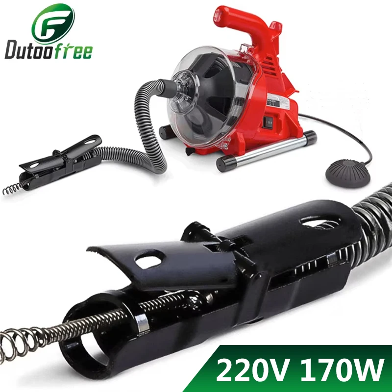 

19-38MM Electric Sewer Pipe Dredging Machine Cleaning Machine Pipe Dredger Drain Cleaner for Toilet Kitchen 220V 120W