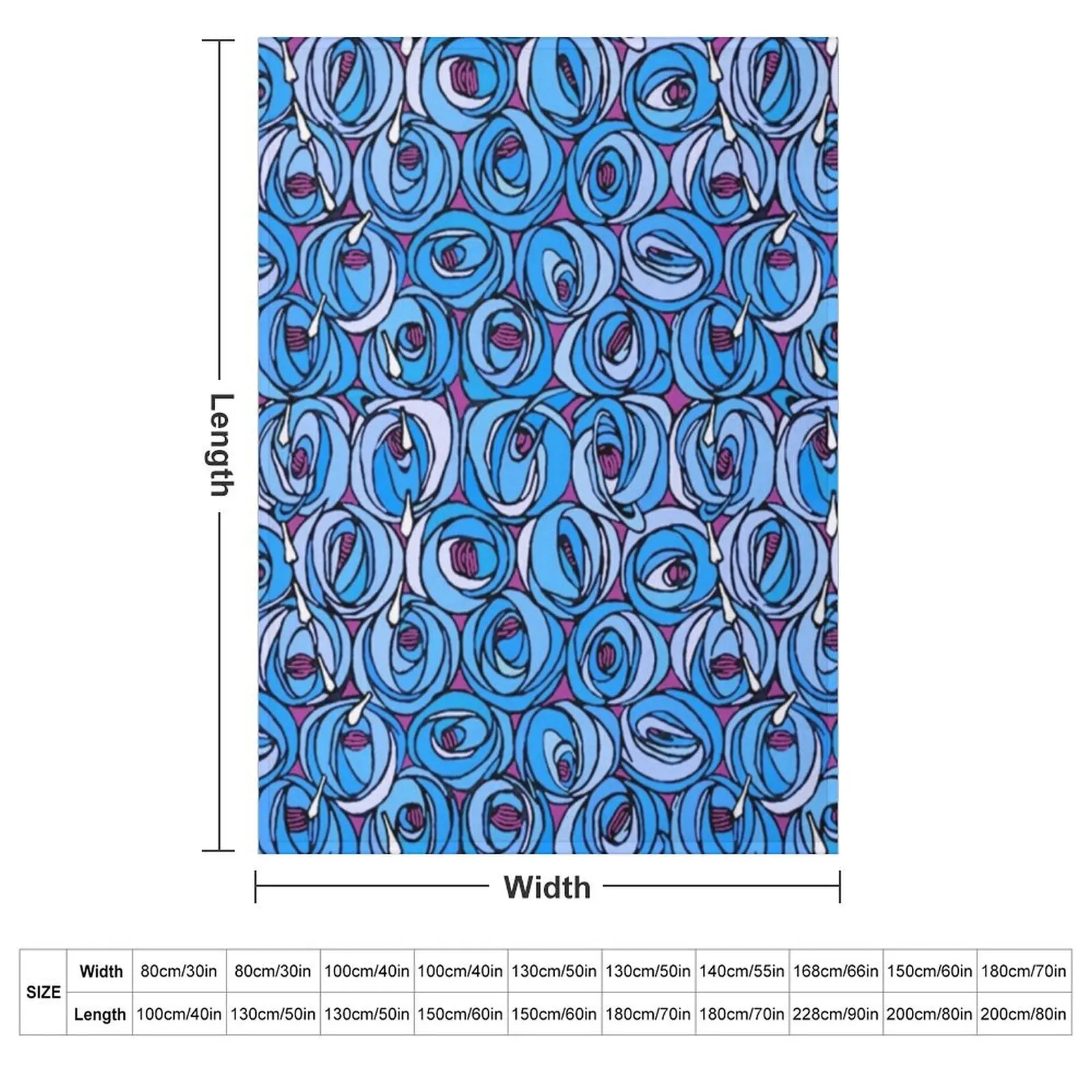 Charles Rennie Mackintosh flowers design, blue, white,red Throw Blanket Thins Hairys Baby for winter Blankets