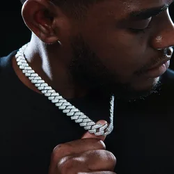 Width 14mm Prong Iced Cuban Link Chain Bling Full 5A CZ Miami Cuban Necklace Gift for Men Women Hip Hop Jewelry